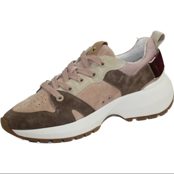 Veronica Beard Original Prototype Grey Mink Rose Dust Suede Lace-Up Sneaker SZ 6 - Picture 3 of 11